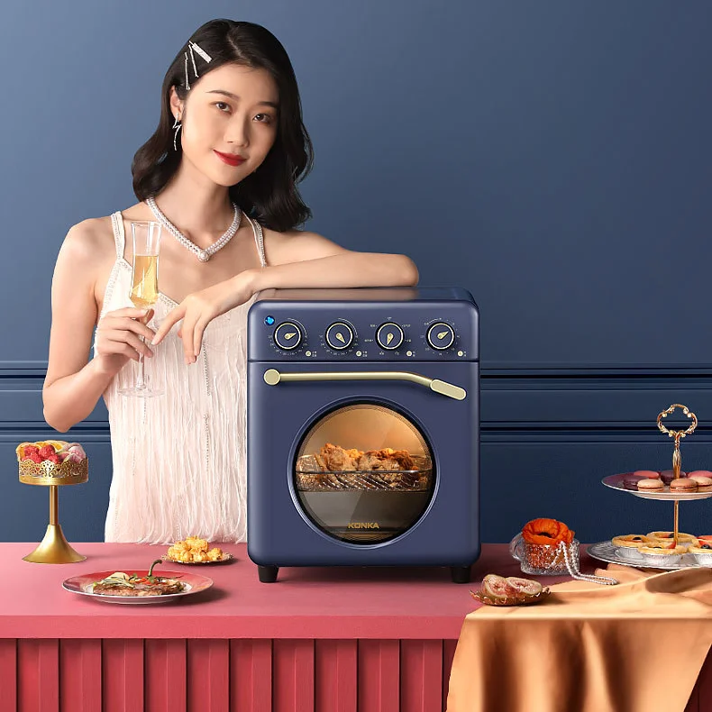 Multi Function Home Electric Oven Oil Free Smart Portable With Timer Visual Window Air Deep Fryer Pressure
