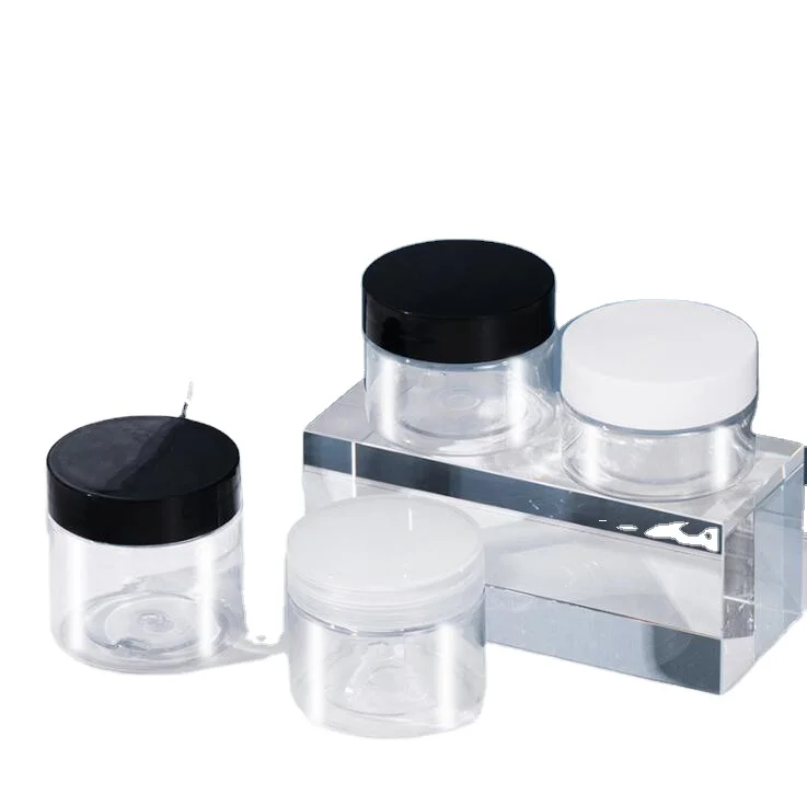 Manufacturer Wholesale 100ml 200ml 300ml Clear Plastic Cosmetic with Custom Screw Top Jar
