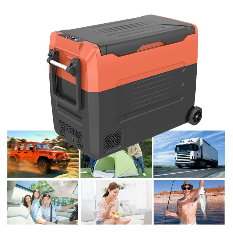 Frozen 50L 12V 24V portable compressor Car Fridge Caravan Camping Car Freezer Portable Refrigerator with CE