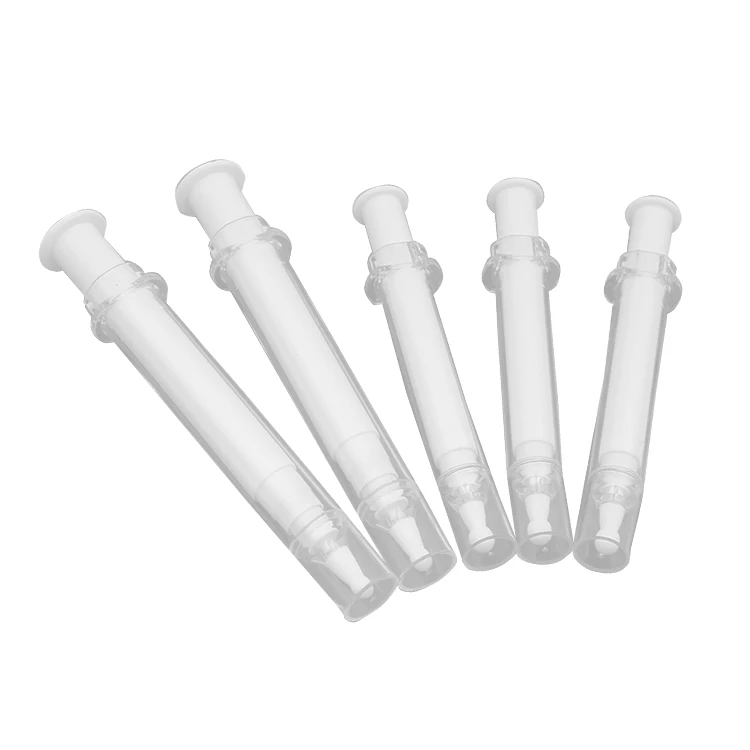 Custom 5ml 10ml 20ml silk screen printing empty plastic cosmetic airless syringe bottles