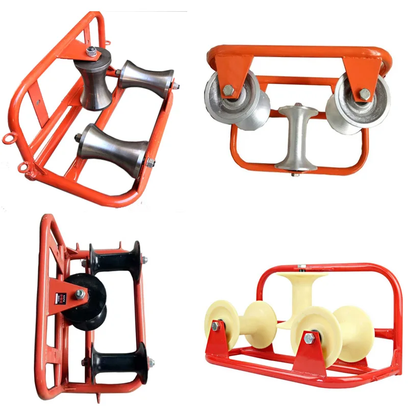 Steel Wheels Cable Guide Roller Cable Roller Pulling Tools Cable Roller Stand Wire Rope Pulleys