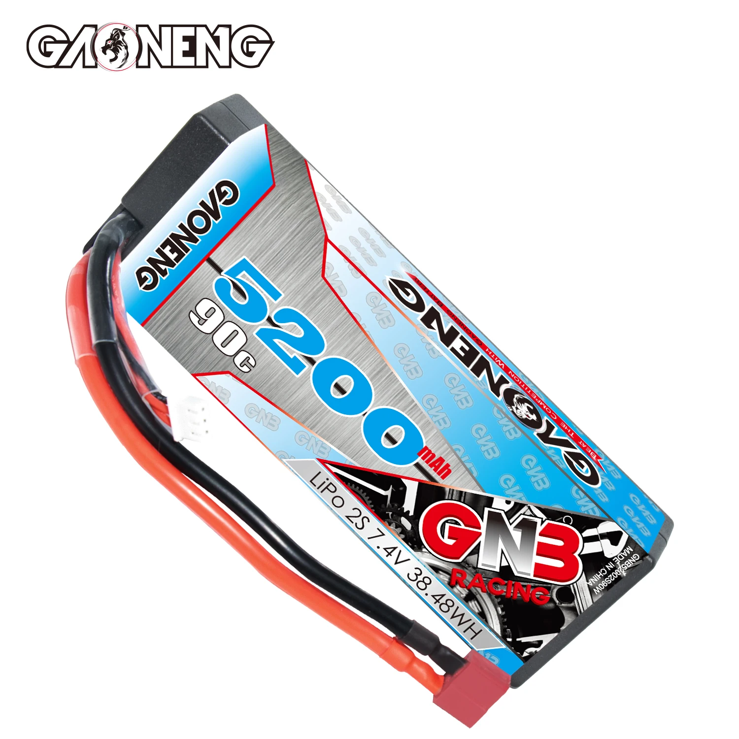 GNB GAONENG 5200MAH 2S 7.4V 90C T-PLUG RC LiPo Battery Cabled Hard Case Stick Pack 1:10 1/10 Racing Car Boat Hobby