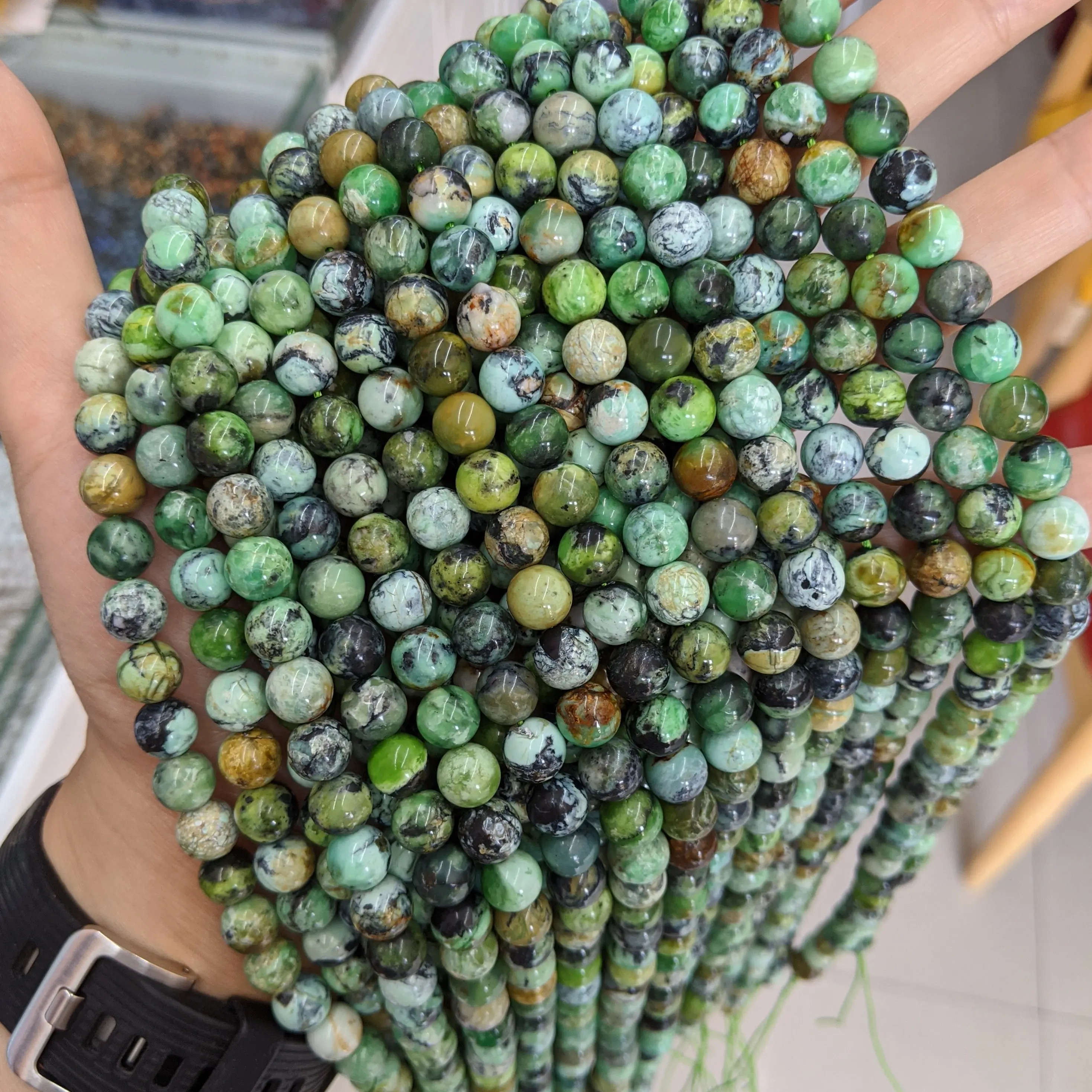 Natural Stone Gemstone Loose Round 6/8/10mm Beads Strand Green Variscite