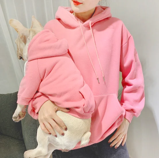 Top Selling Fashion Spring Autumn Plain Pattern Male Female Matching Dog And Human Pet Clothes