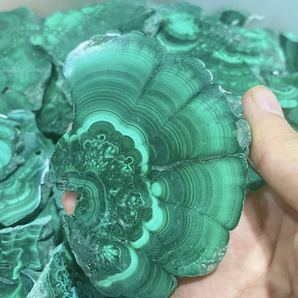 Natural High Quality Crystals Healing Stones Raw Green Malachite Slice Mineral Specimen