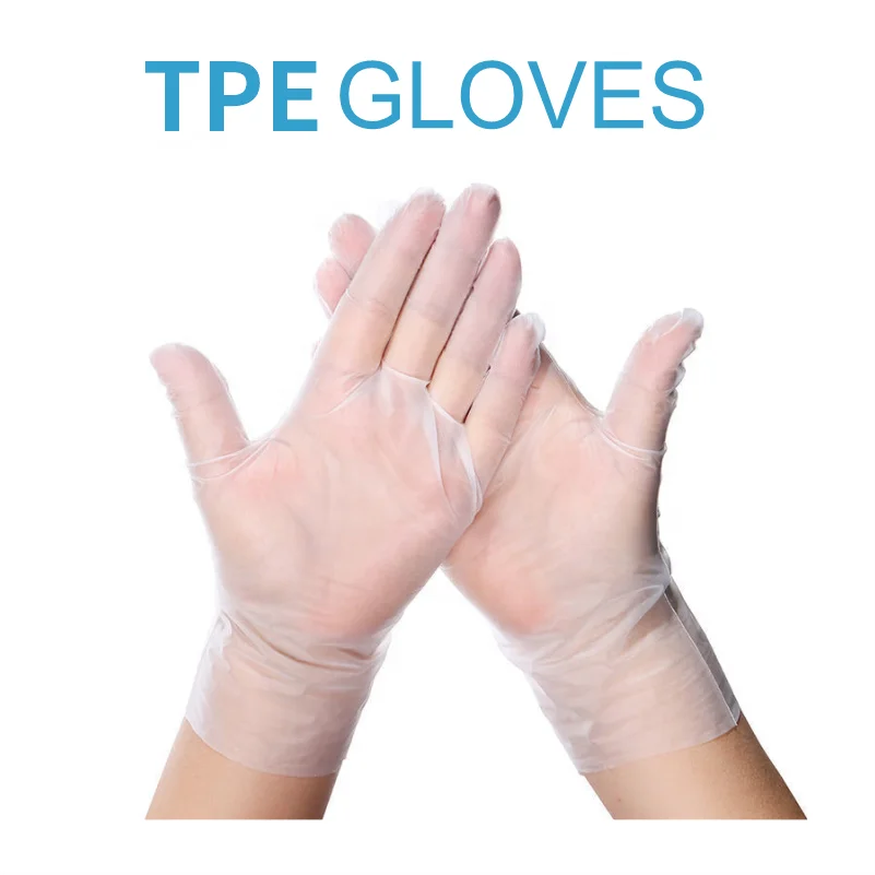 Embossed Polyethylene Soft Syntectic  Plastic Food Grade Blue Elastic hand protect tpe Film Roll Tpe Gloves