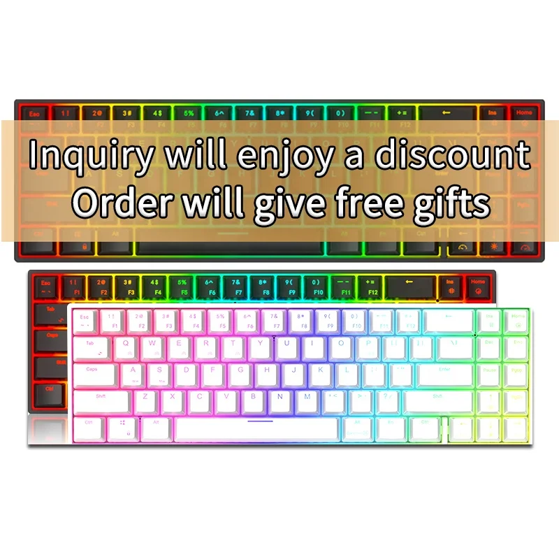 
RK71 Gaming mechanical keyboard RGB backlight Wireless /USB keyboard 71-key mini keyboard 