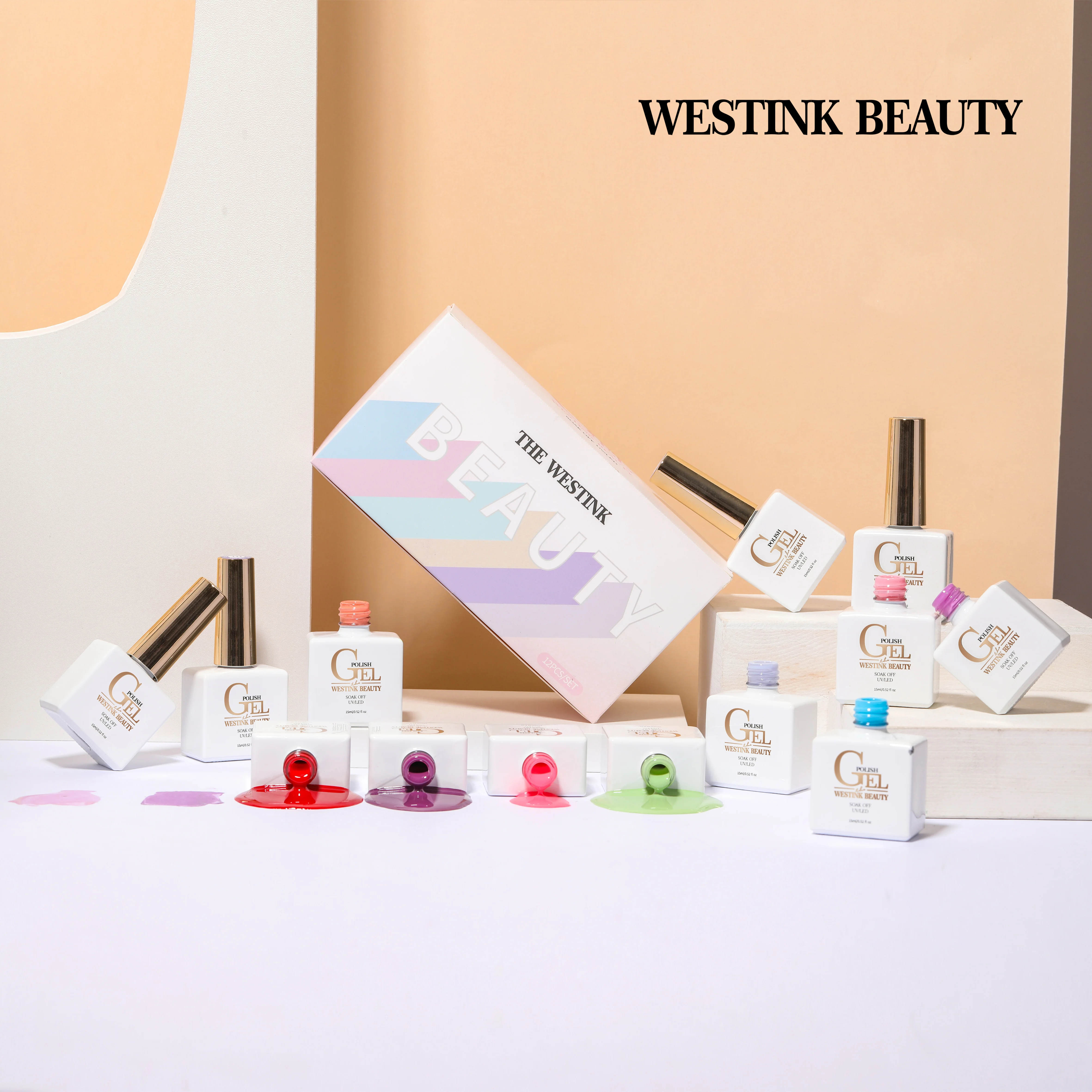 Free Shipping Private label gel polish set 3000+ colors bottle nail products salon cosmetics uv gel nail polish