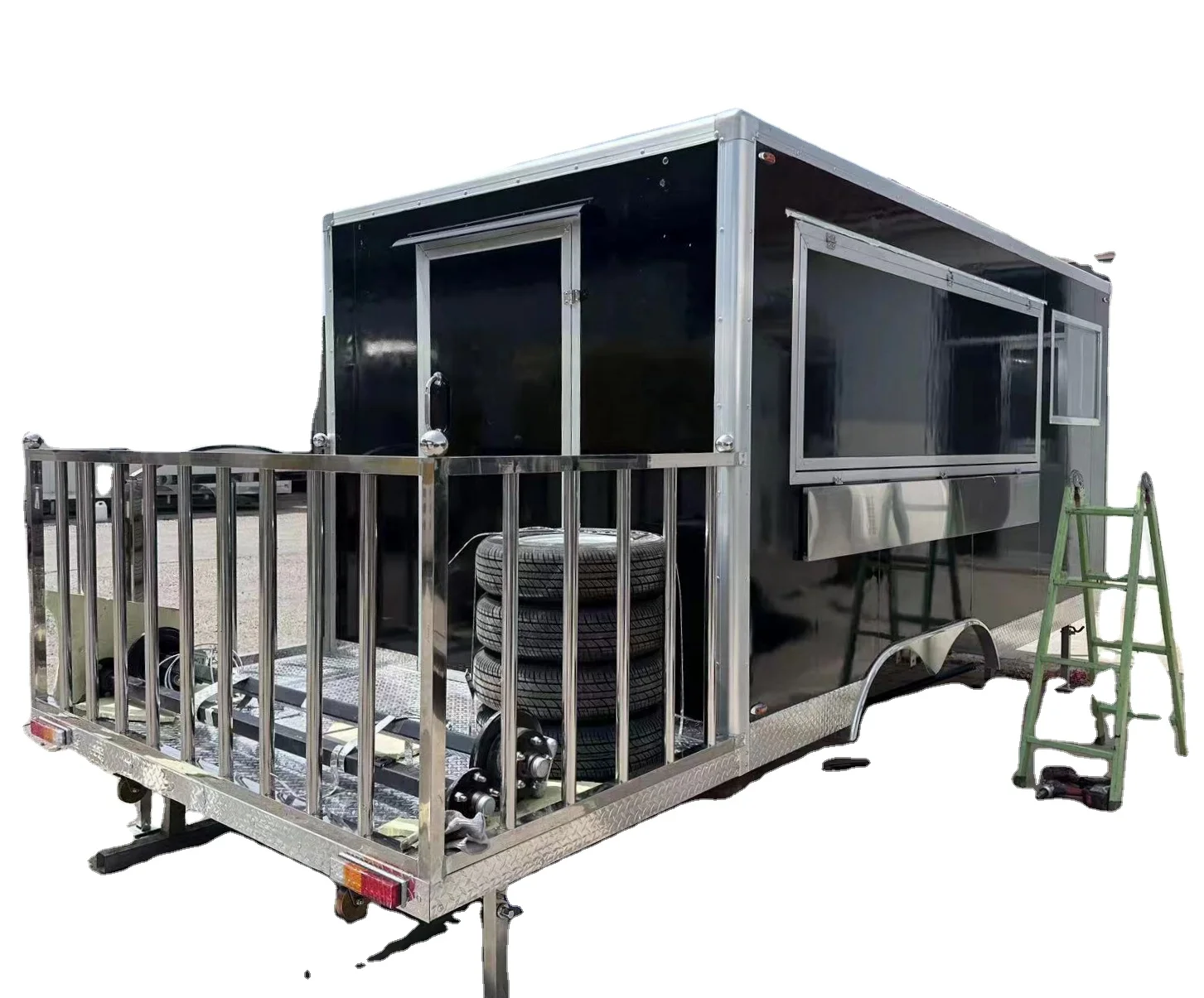 Custonewouble Decker Food Truck Mobile Catering Snack Bar Beer Bbq Food Trailer Aluminum Customized Mobile Restaurant Welded