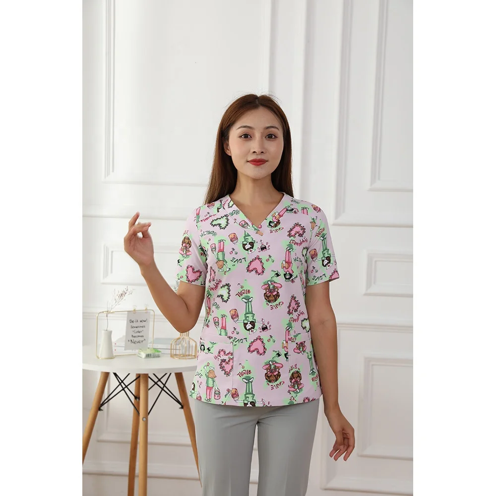 Fashionable Nurse Hospital Uniform Cotton Polyester Customized Medical Clothing Women Nurse Uniform Medical Scrubs