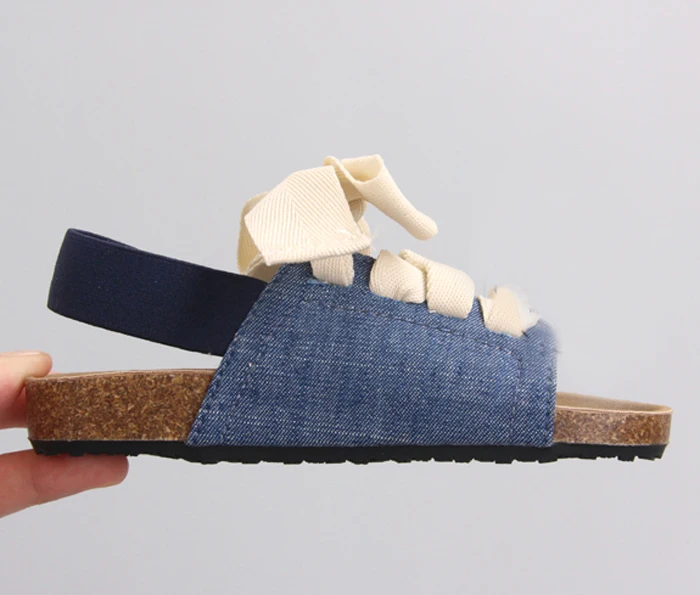 OEM manufacturer canvas custom logo slide sandals kids shoes children girl sandals