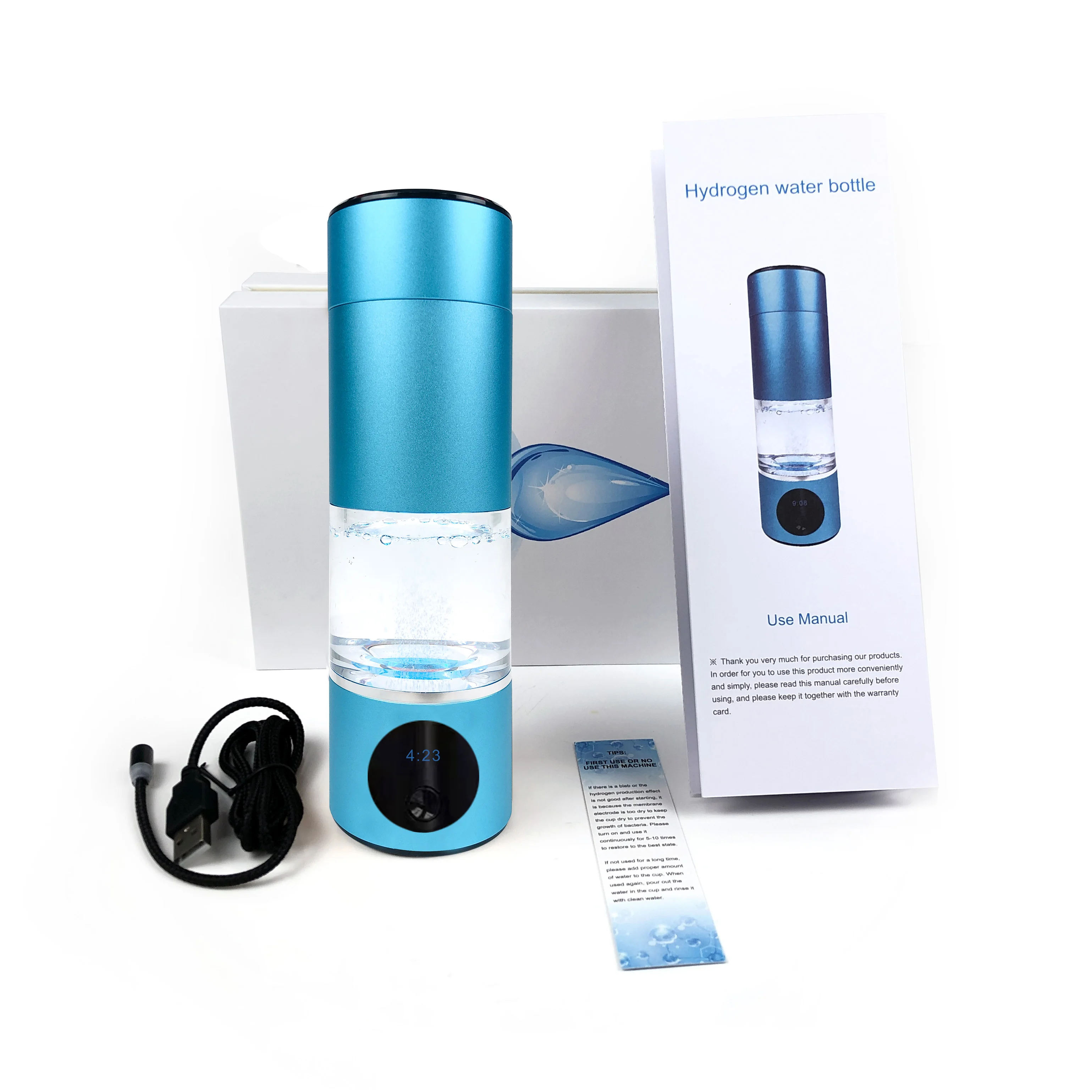 Suyzeko SPE PEM Electrolyzer Active Water Electrolysis Hydrogen Water Generator 5000-6000PPB Hydrogen Water Bottle