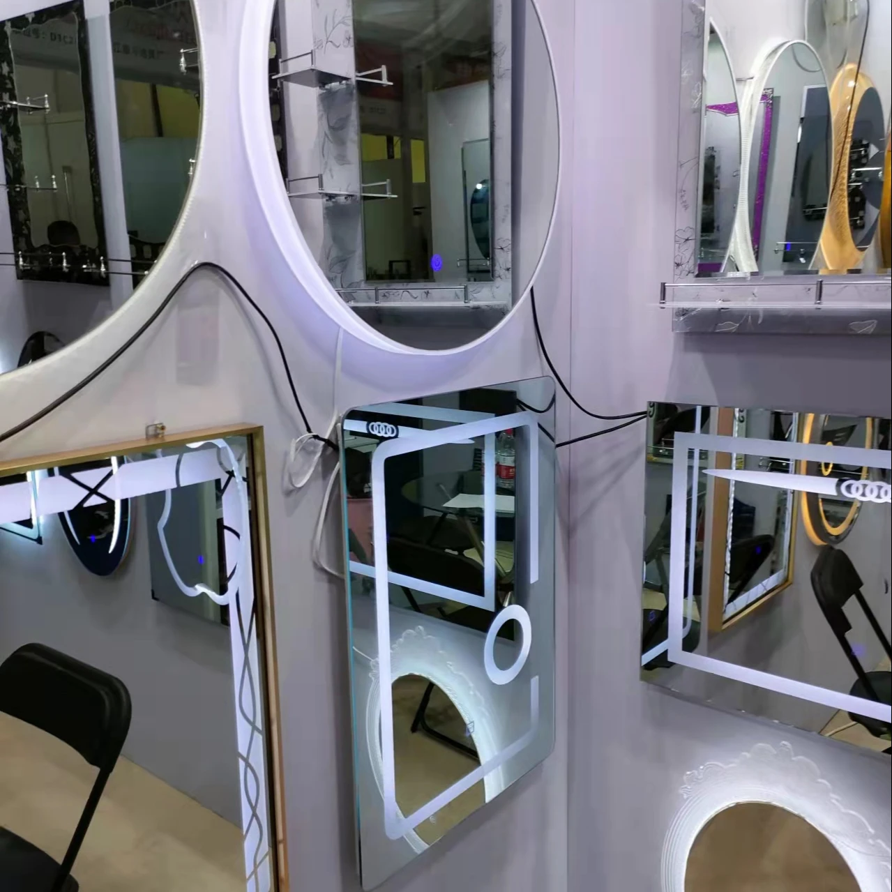 modern LED aluminum 3 colors light touch screen mirror frame for home decor and bathroom with demist pad