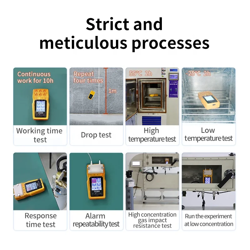 Portable carbon monoxide alarm, carbon dioxide and nitrogen oxide detector, 6-in-1 gas detector