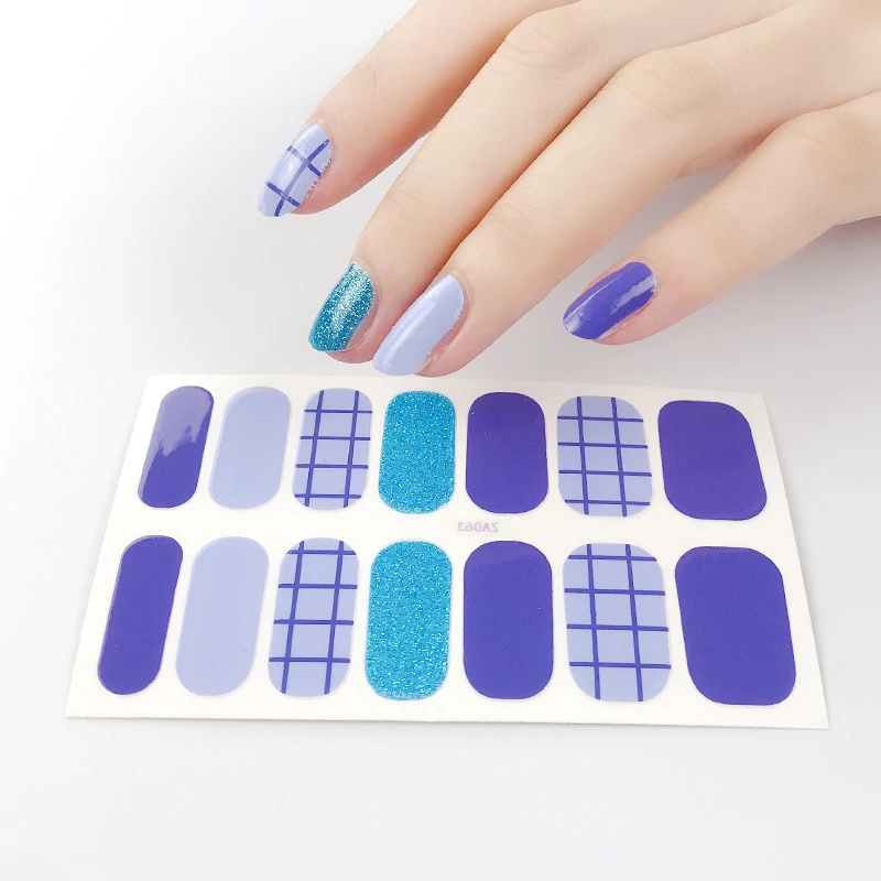 OEM SBelle 2023 Hot Sale Custom DIY Nail Product Stickers 14 Strips Real Gel Nail Stickers