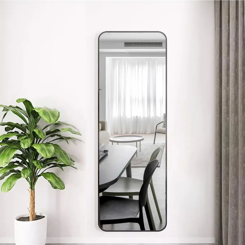 Hot Selling Black White Gold Metal Framed Full Body Hanging Door Mirror finished Over the Door Mirror