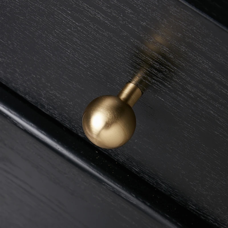 Solid Round Brass Cabinet Pulls Handles Kitchen Cupboard Wardrobe Drawer Cabinet Handles and bedroom Knobs C-2731