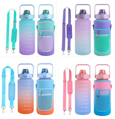 Portable Neoprene Insulated Water Bottle Holder Bag Protector Sleeve Case Pouch Cover with Carrier Strap