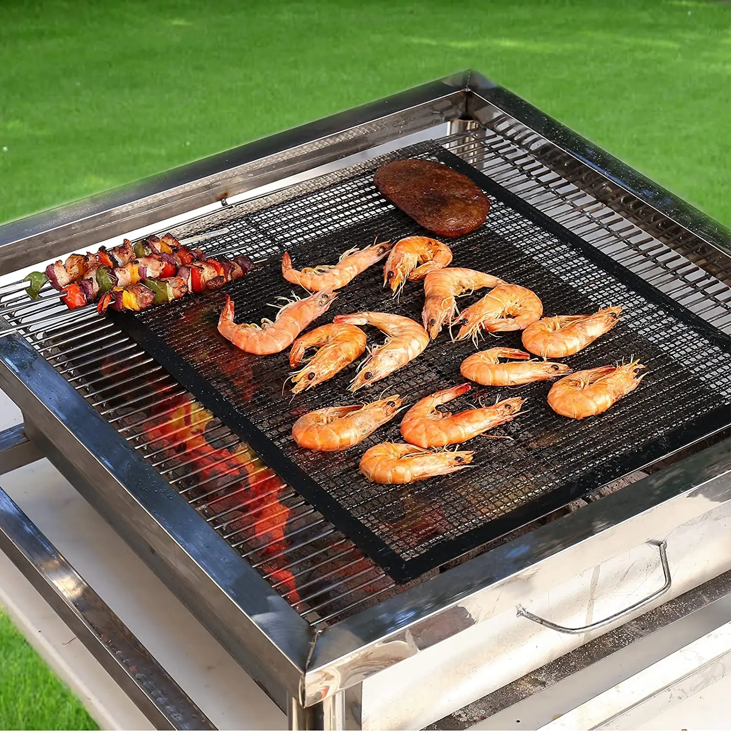 Hot Sell Easy To Clean Bbq Tools Heat Resistant Ptfe Non-stick Bbq Grill Mesh Mat