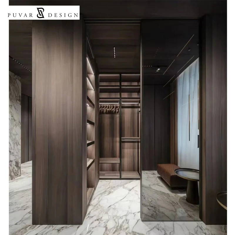 Modern home bedroom simple design of the whole house set solid wood storage wardrobe