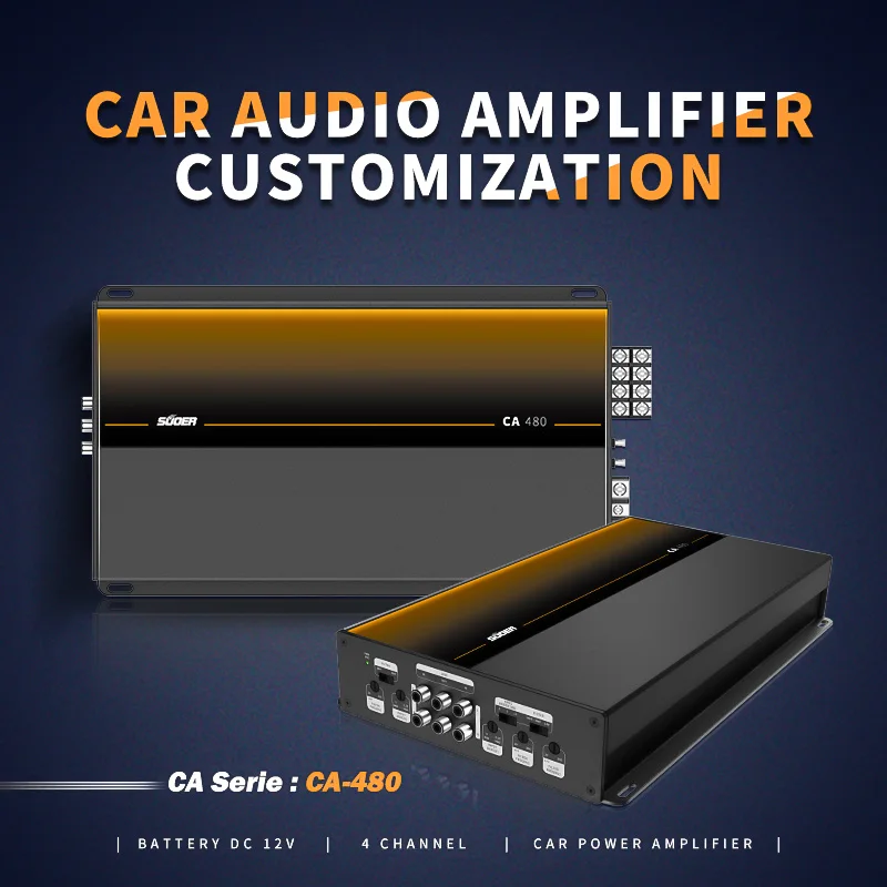 Suoer CA-480 custom OEM and ODM car amplifier 4 channel special design amp
