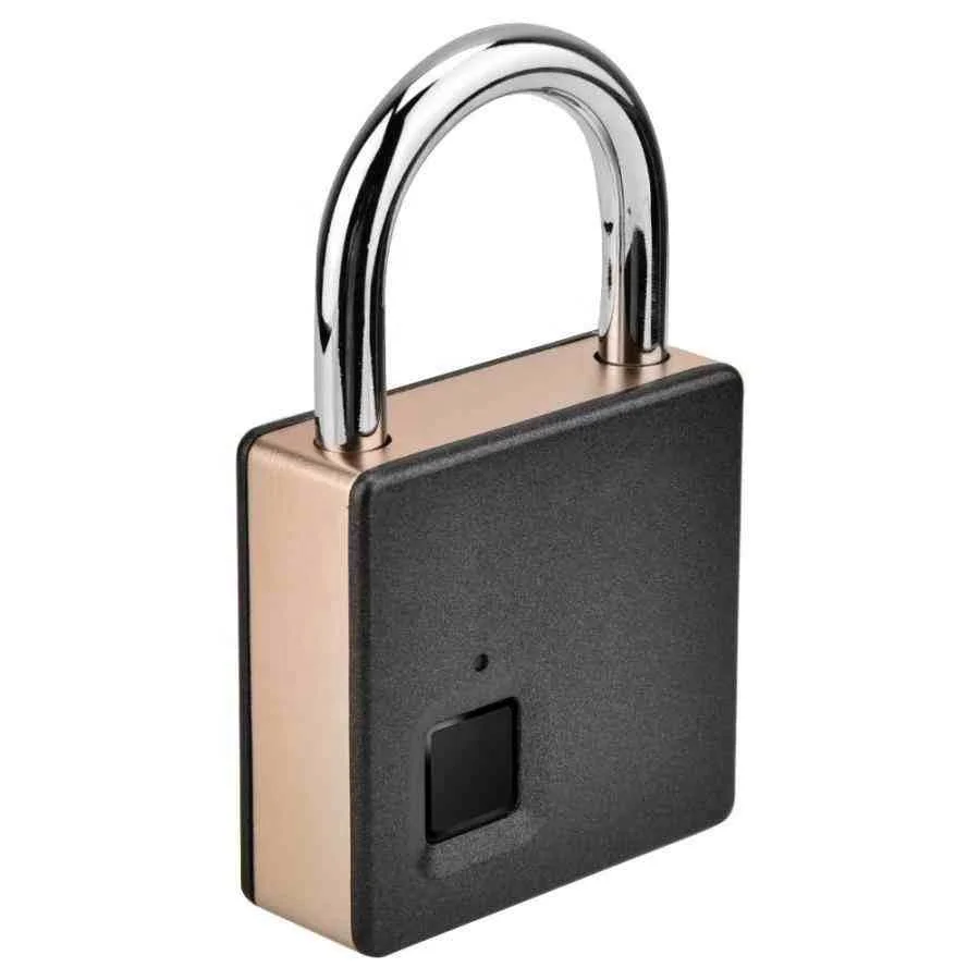 Smart Door Lock Metal Fingerprint Door Lock Padlock Stainless Steel Biometric Portable Outdoor Padlock Dustproof Waterproof Lock