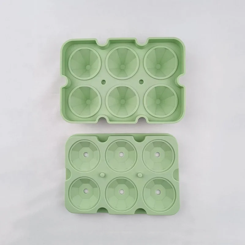 Whiskey Cocktails Easy Release Stackable Silicone Freezing Mold Diamond Ice Cube Tray with Lids