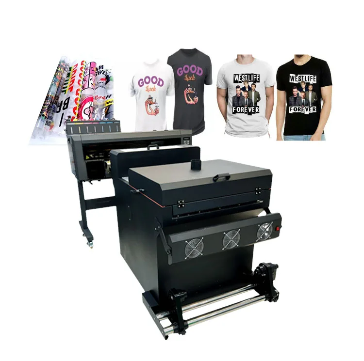 Industrial T-Shirt Jeans Heat Transfer A1 24 inch PET Film Printer DTF Direct Printing Machine For Bag With White Ink