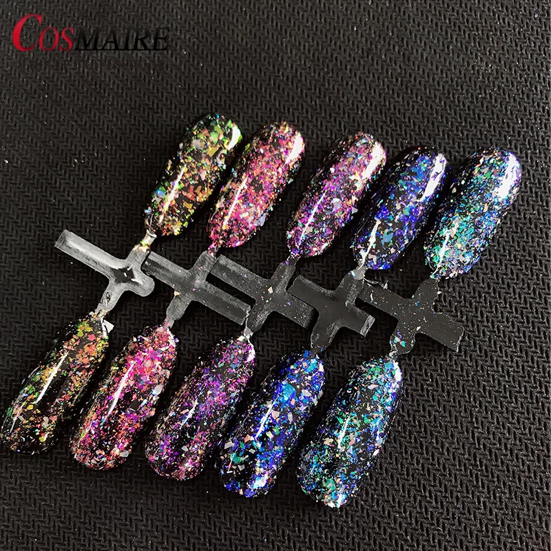 Wholesale Aurora Holographic Flakes Multicolor Nail Pigment Powder