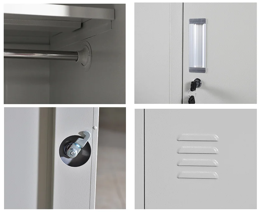 Metal Furniture Four Door Thin Steel Storage Cabinet Shelf Sports Swimming Pool Lockers With Metal Lock