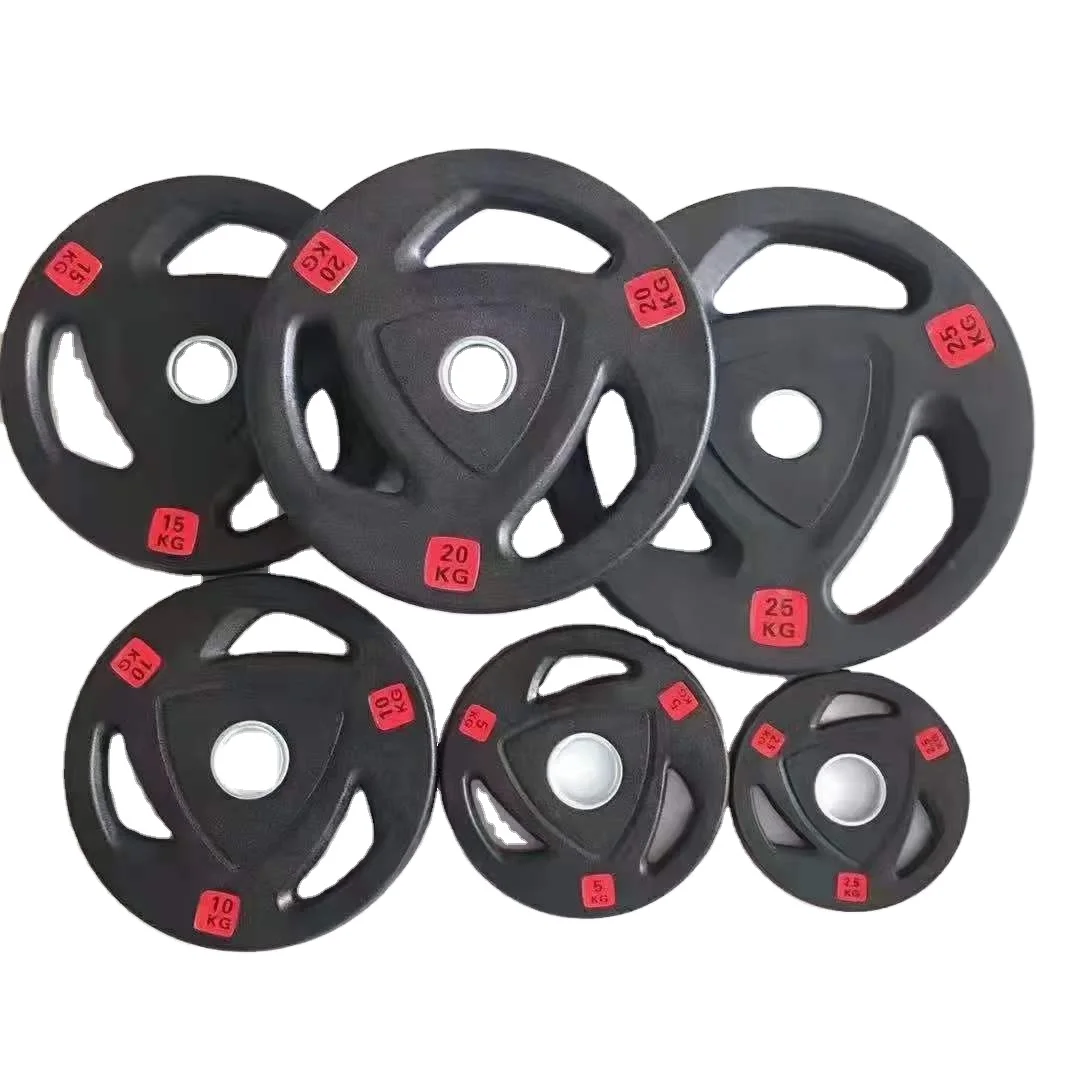 Colored Rubber Coated Cast Iron Weight Plate Fitness Equipment Barbell Weight Plate