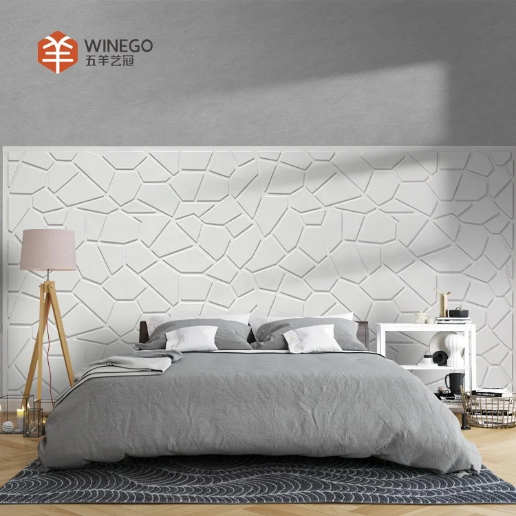 Classic Pattern Embossed Decorative Effects Painted 3D Wave MDF  Wall Panel for Interior Home and Office