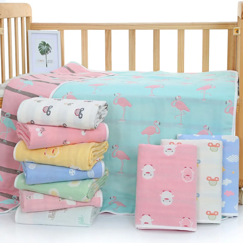 100% 6 Layers Muslin Cotton Baby Bath Towel Baby Hand Towel Newborn Face Towel Cotton Gauze Washcloth Handkerchief