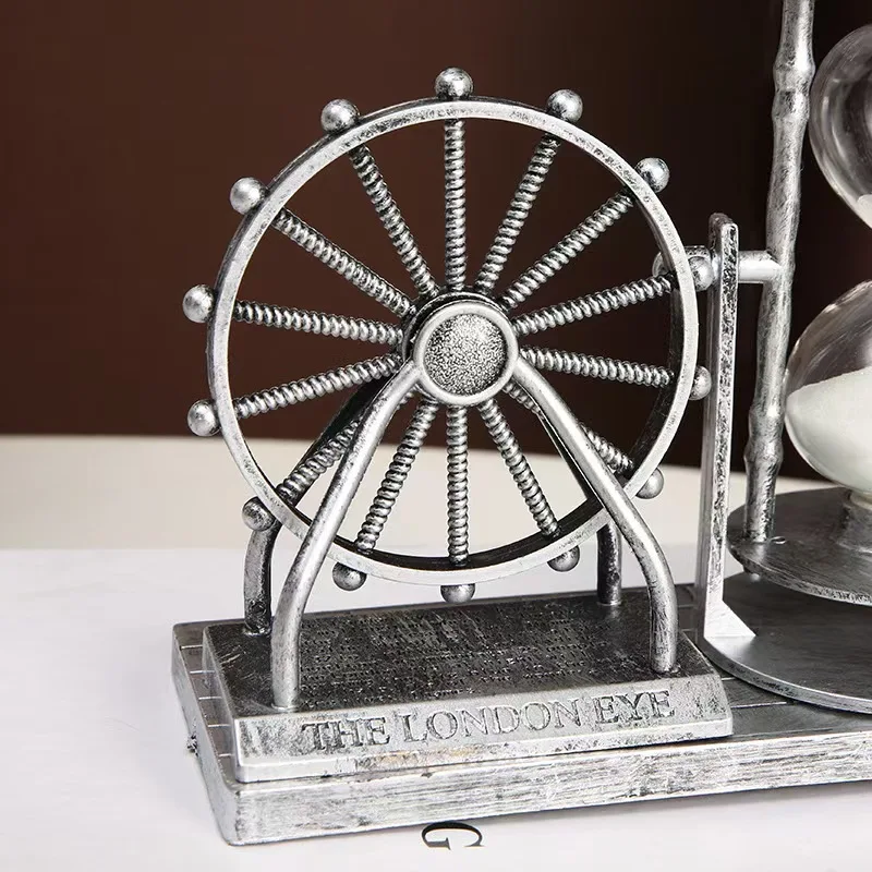 London Eye Ferris Wheel Hourglass Creative Student Gift Vintage Nostalgic Home Decor Ornaments Birthday Gifts for Men and Women