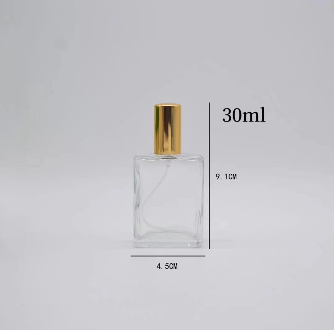 Wholesale Custom Unique Square 30ml 50ml 100ml Luxury Empty Glass Spray Perfume Bottles Packaging Glass Bottle