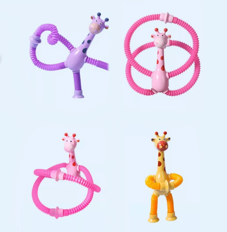 Suction cup Giraffe robot telescopic toy stretches tube to develop imagination to relieve stress