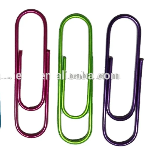 100MM size metallic color paper clips ,big size   jumbo  round  colored paper clips office stationery document file  clips