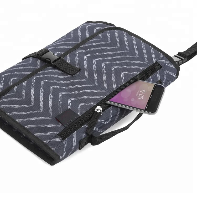 
Portable Home Travel Outside Changer Mat Baby Portable Diaper Changing Pad Diaper Pad with Head Cushion and Pockets 