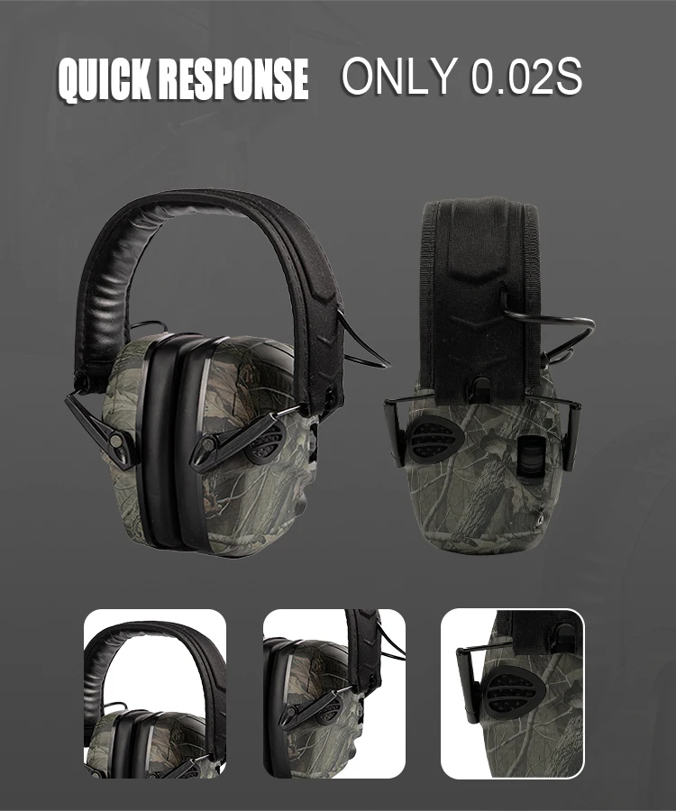 Dual Control Knob Walkers Electronic Ear Muffs Tactical Ear Protection Hunting Earmuffs With Replacble Ear Pads