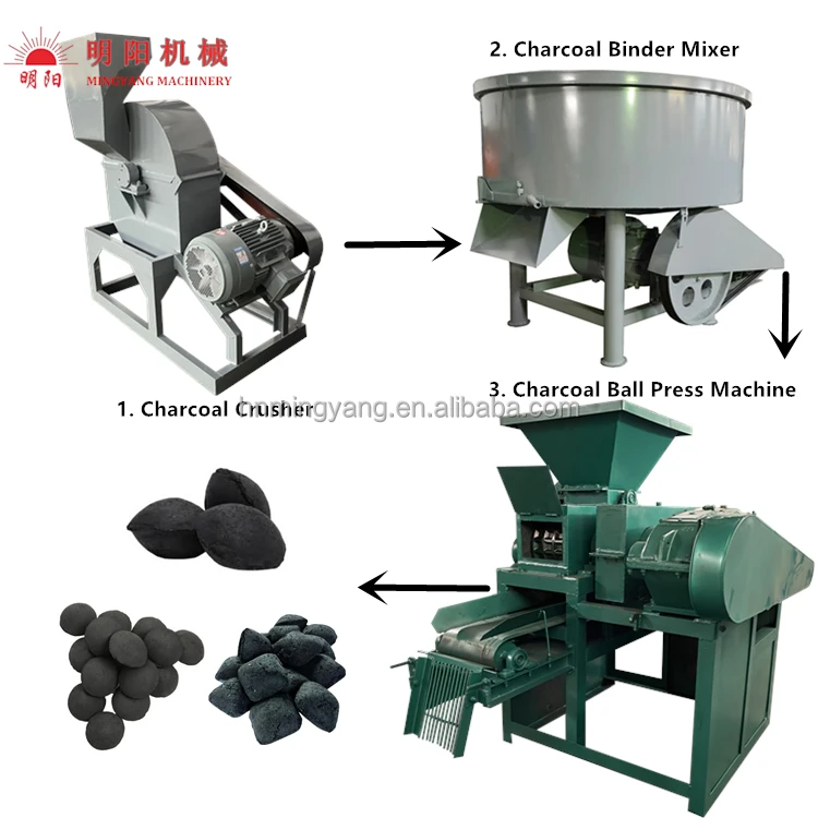 Low Factory Price Carbon Black Coal Charcoal Dust Briquettes Squeezing Machine BBQ Ball Compressed Maker