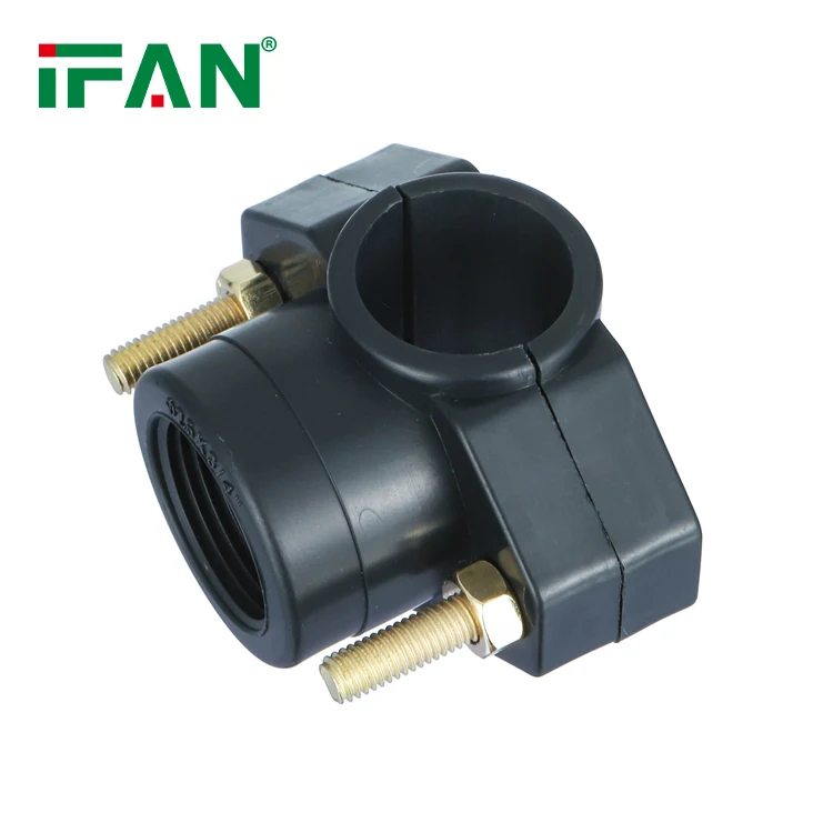 Фан бесплатный образец HDPE седло зажим черный PP PN16 фитинг трубы