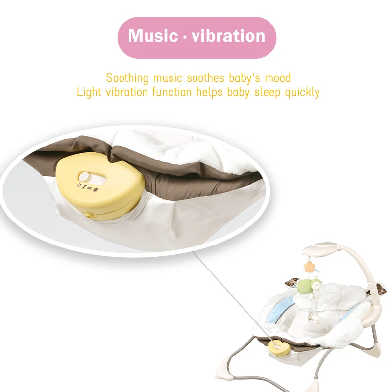 Newborn Automatic Vibrating Bouncer Chair Infant Sleeping Crib Cradle Modern Electric Baby Rocker Bouncer With Soothing Music
