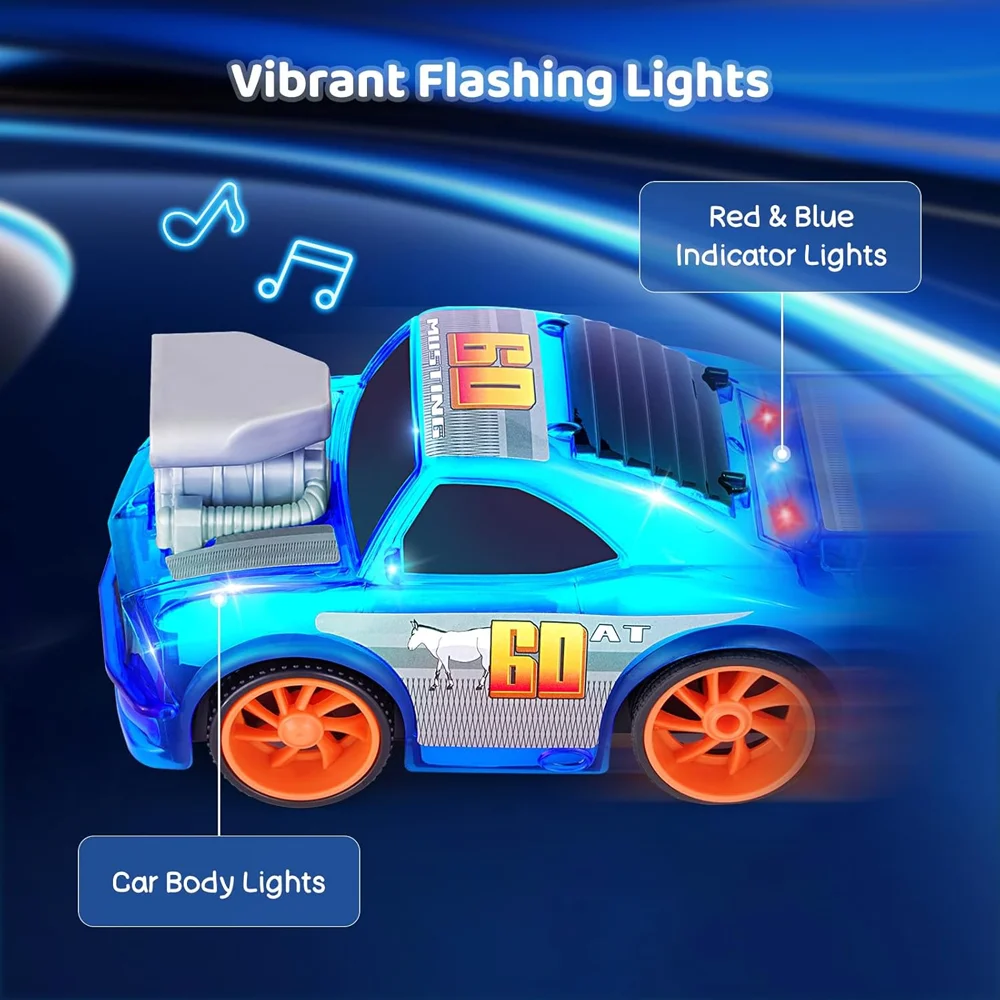2.4GHz MINI RC Toy Radio Control Vehicle with LED Lights & Music Sound Toddlers Kids Flashing Lights Remote Control Race Car