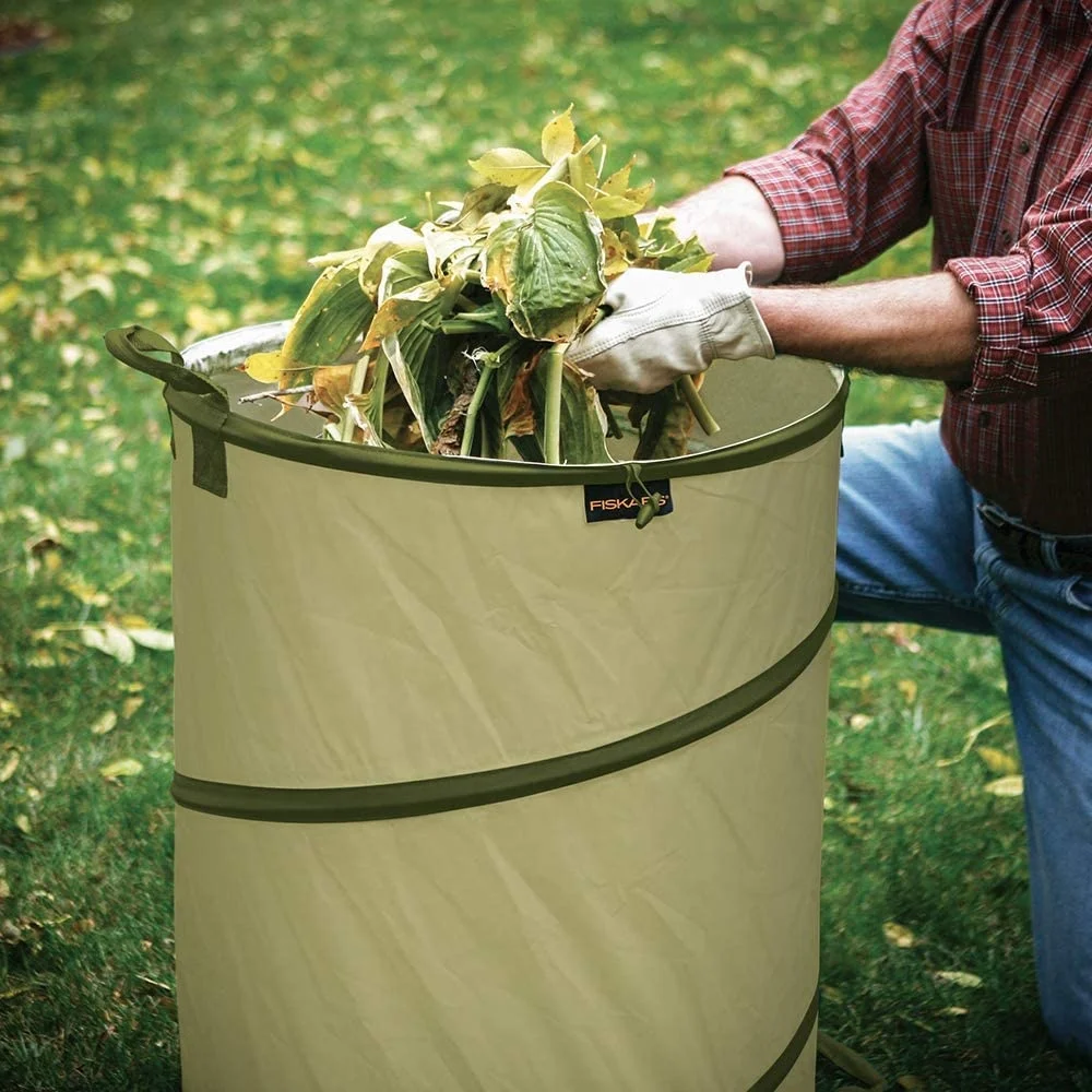 Pop Up Collapsible Garden Bag Garage Storage Can Leaf Waste Bag Yard Lawn Garden Bag