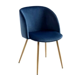 OEM Royal egelent comfortable soft nordic blue velvet dining room chairs home office chair living room chairs with gold legs