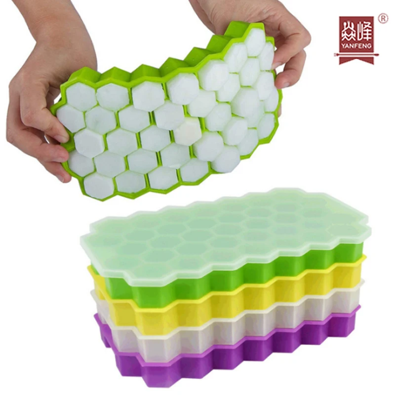 Silicone Ice Cube Tray Food Grade Reusable Elastic Model Used For Making Cake Cream Ice Cubes Freeze Mould Mold
