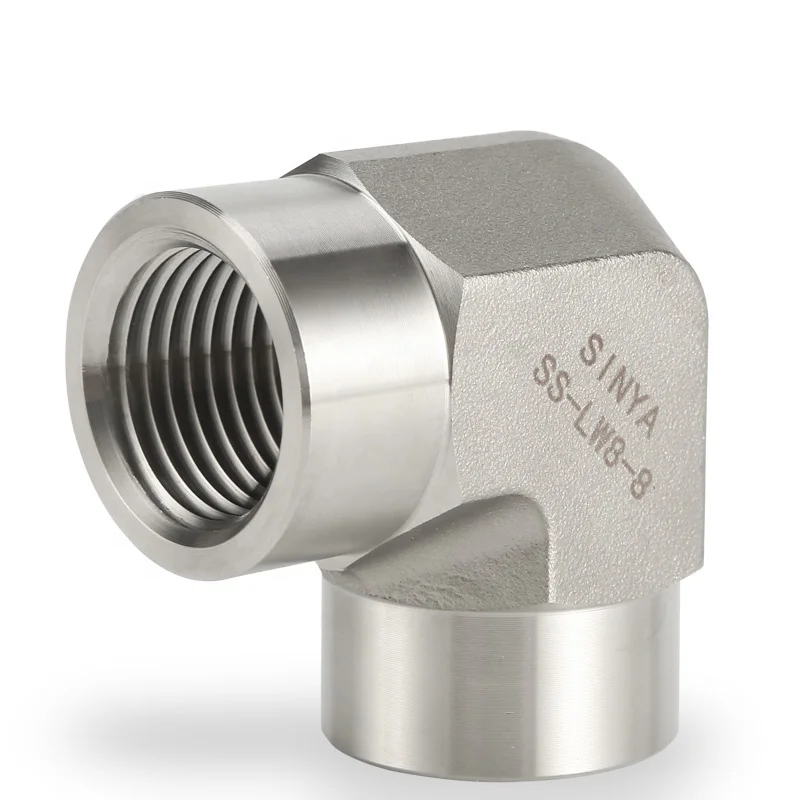 NPTF Female Elbow NPTF Adaptors Stainless Steel Instrumentation Pipe Fittings SS Female Elbow Hex Coupling