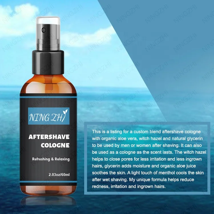 Customize your logo barbershop strongest scent soothing aftershave cologne with alcohol