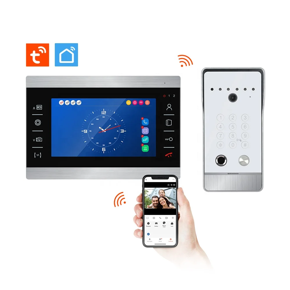 Best Selling Design 4 Wire Door Intercom IP65 Waterproof Doorbell Camera 7 Inch Video Intercom System for Villa