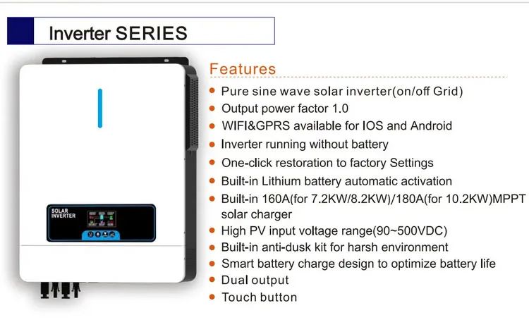 3000W Solar Power Inverter 5KW 48V MPPT Solar I Hybrid Inverters 3KW Inverter Solar System For Light And Plug House